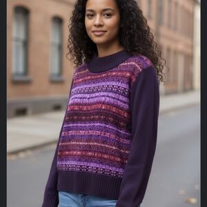Nwt. Purple Patterned Women's Sweater